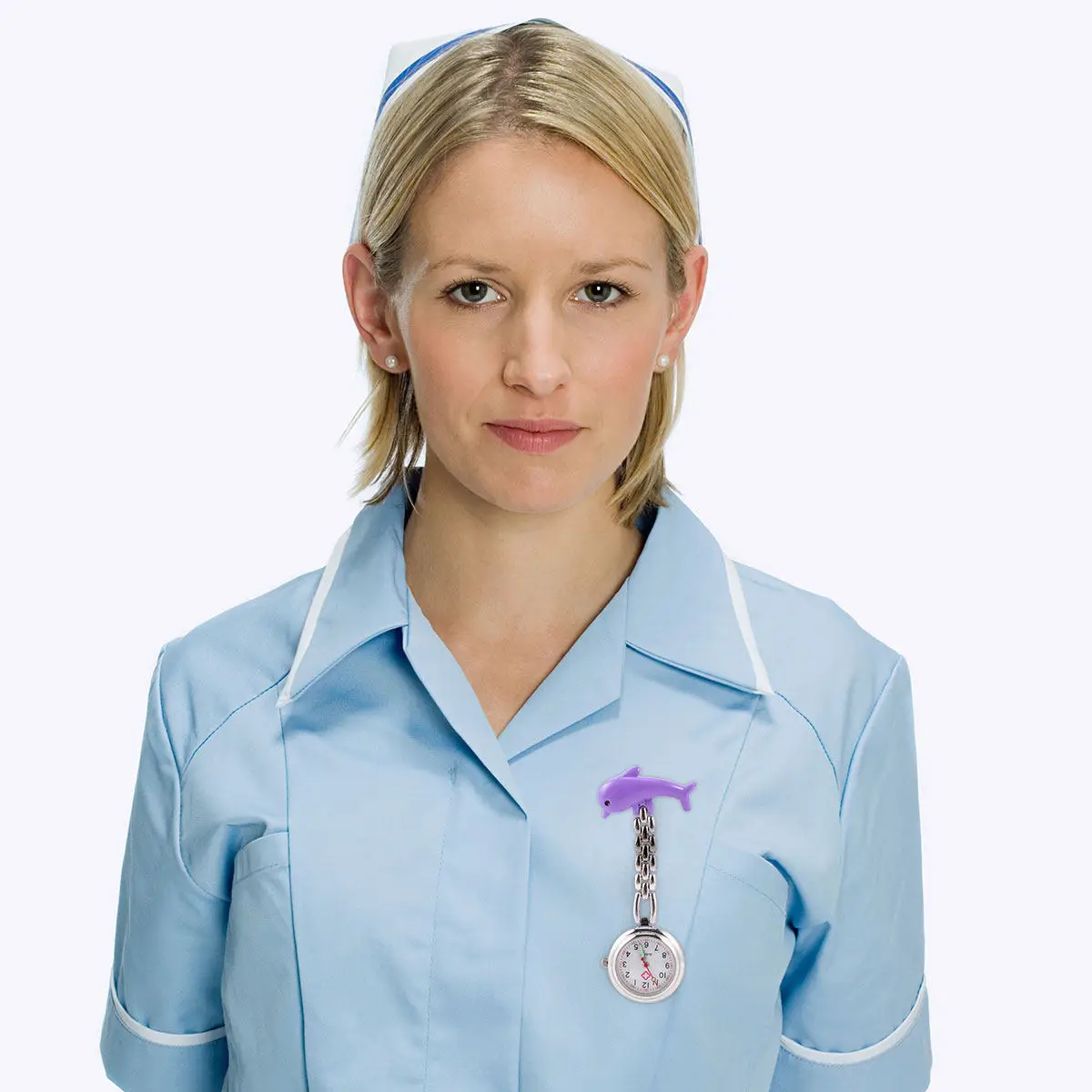 

Наручные часы для врача, 1 шт., креативный дизайн с дельфином, светящиеся карманные часы, цинковый сплав, кварцевый механизм, для медсестер