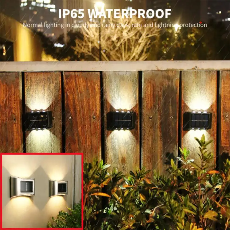 

Outdoor LED 4/6/8/10 Solar Wall Lamp Waterproof Upper And Lower Garden Lighting Fence Decoration Solar Lamp Yard Landscape