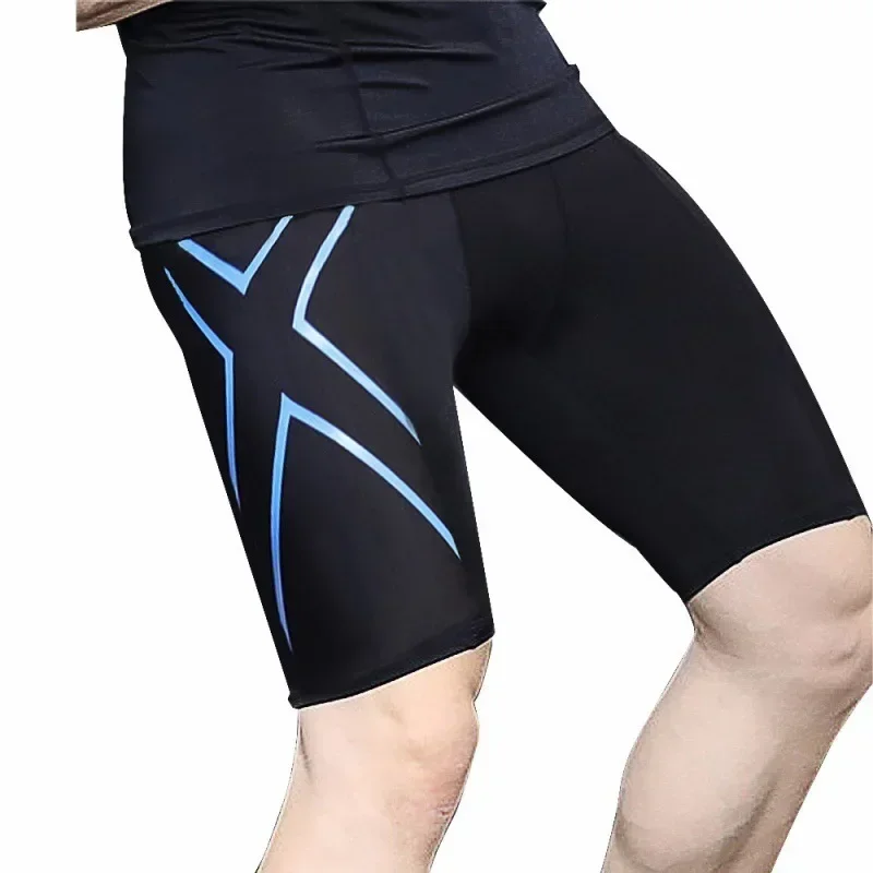

2025 New Crossfit Compression Gym Shorts Men Quick-drying Workout Fitness Leggings Shorts Running Bottom Sports Tights for Men