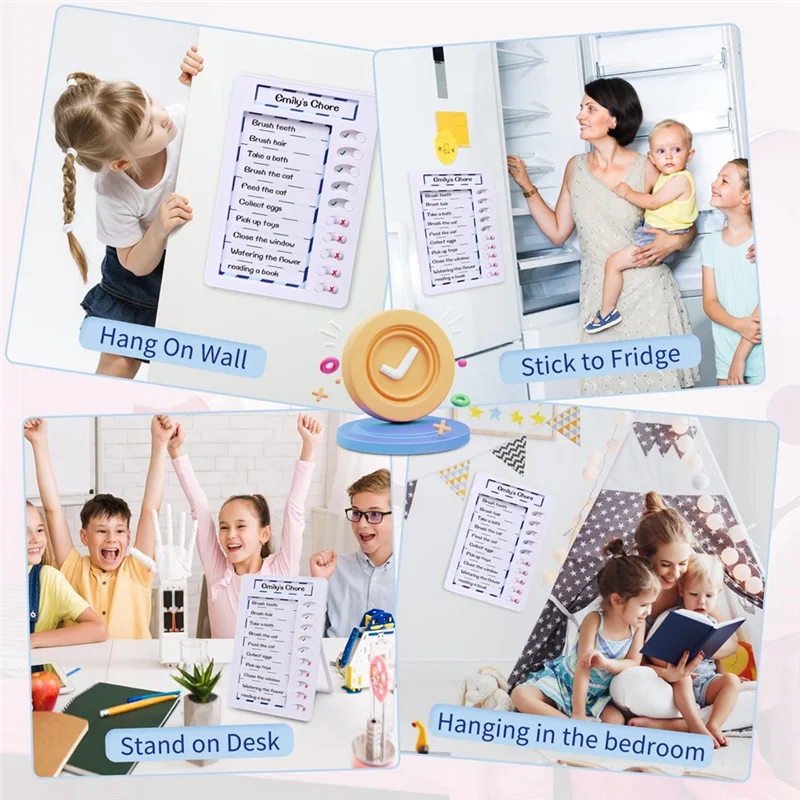 

Upgraded 1Set For Kids,Reusable To Do List Board My Chores Magnetic Dry Erase Checklist Board White