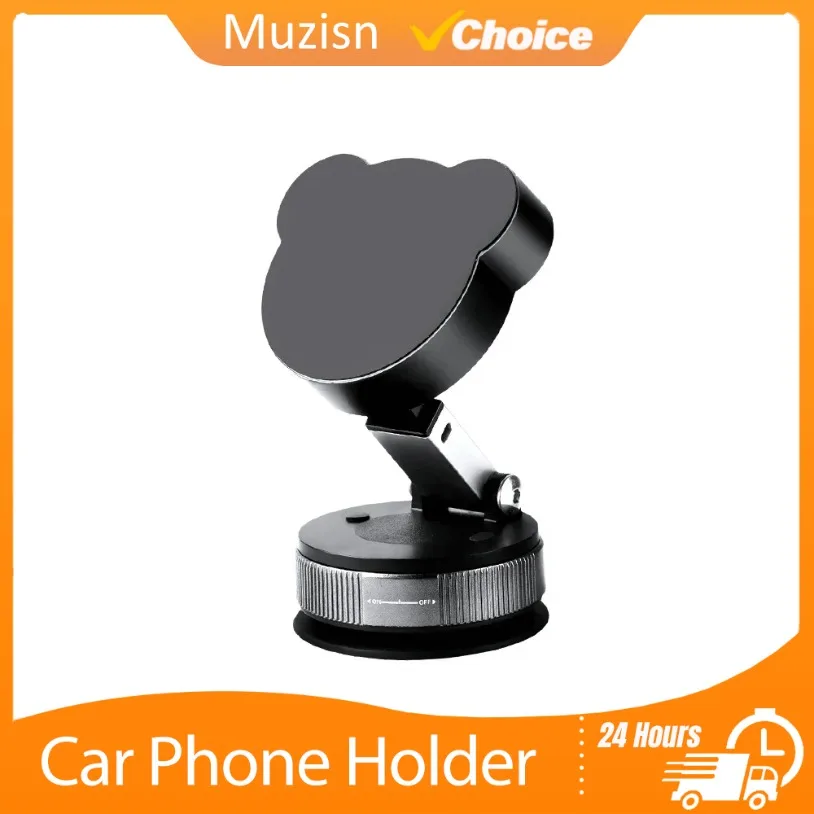 Car Vacuum Suction Cup Magnetic Phone Holder Foldable Desk Stand For Magsafe iPhone 16 15 14 13 12 Xiaomi Fold Cellphone Bracket