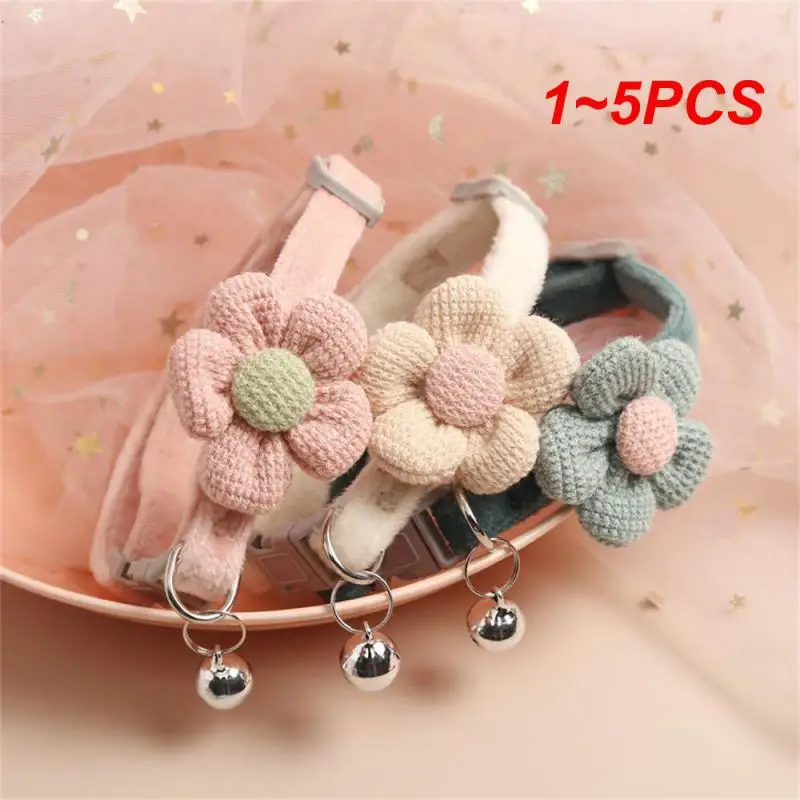 1~5PCS Cat Collar Multicolor Cute Flower Pet Cat Collar Cat Collar Cute Cartoon Flower Bell Collar Cat Necklace Puppy Dog