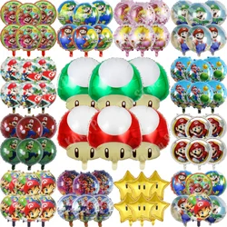 6 pz 18 pollici Super Mario Bros Foil Balloon Set decorazione festa di compleanno per bambini Baby Shower Gonfiabile Ragazzi Giocattolo Regali Globos