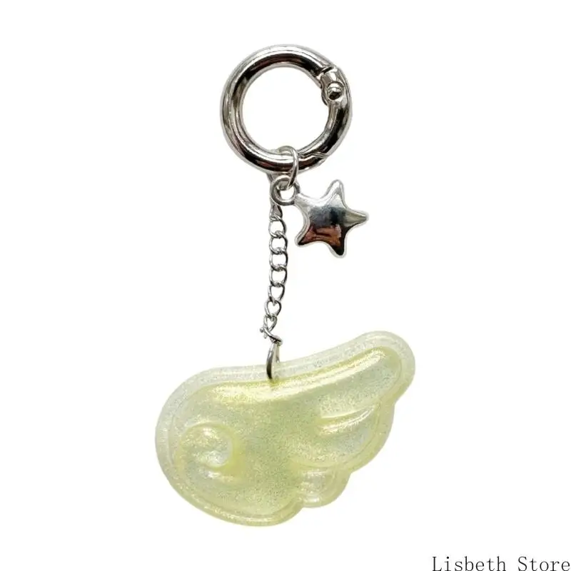 124a Angel Wing Keychain Acrylic Jewelry Accessory Compact Compact Charm
