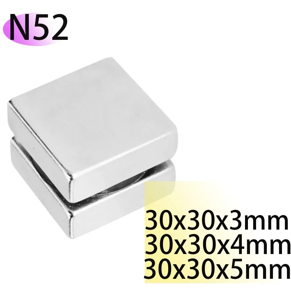 

N52 30X30X4 30X30X5 30x20x10 Super Strong Square Neodymium Bar Ebike Power Magnets Rare Earth Motor Generation