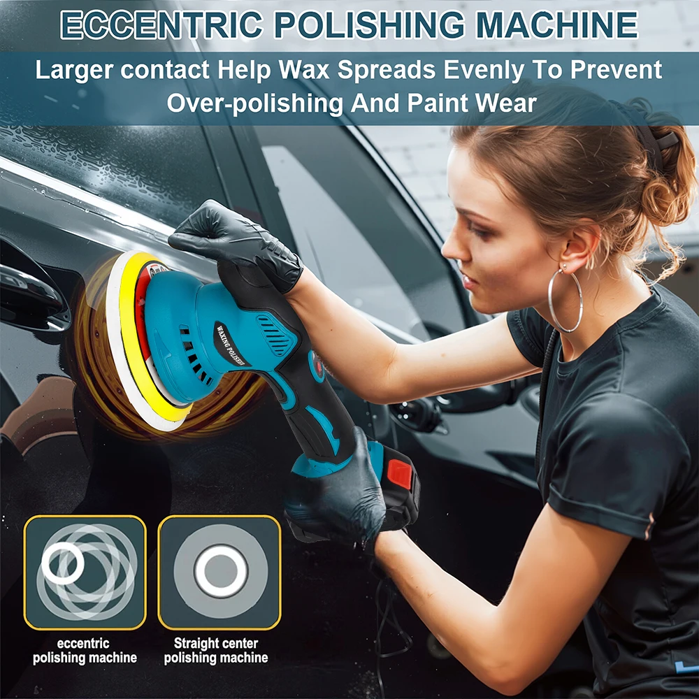 هيلدا سيارة الملمع 6 التروس شاشة ديجيتال اللاسلكي الكهربائية الملمع السيارات سيارة الصبح آلة تلميع لبطارية ماكيتا 18 فولت #6