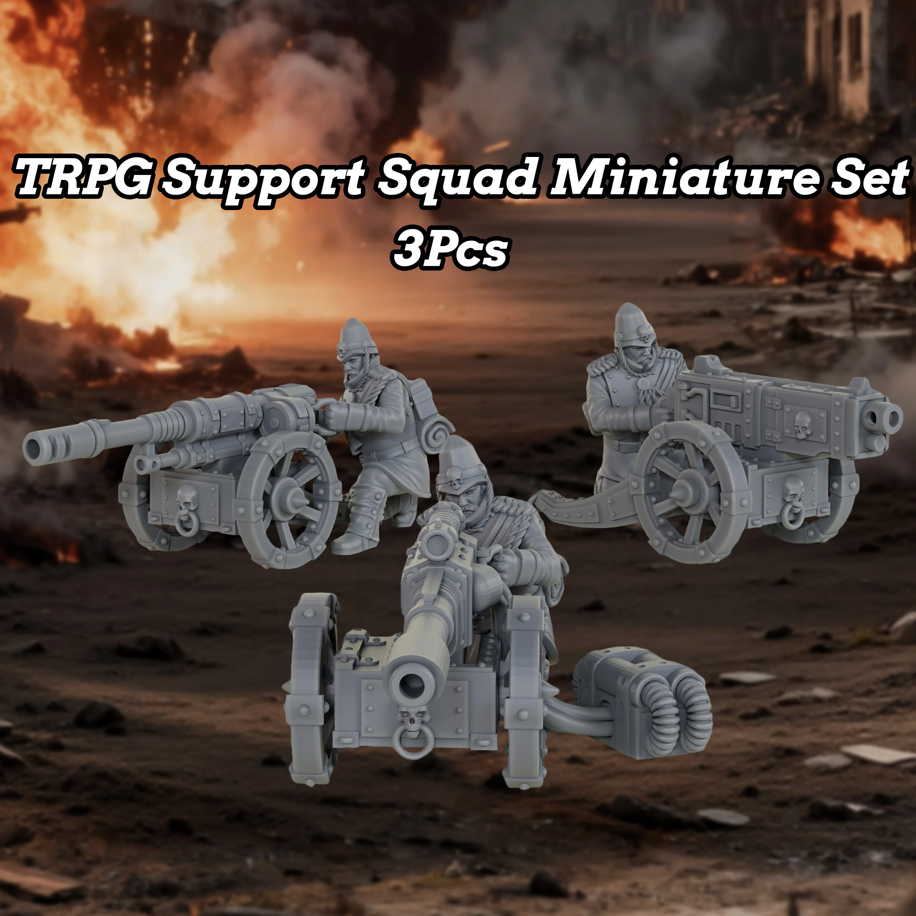 3Pcs Support Squad Miniatures - Industrial Units for Factory & Escort Tasks, Easy-Assembly, Detailed, Perfect for Collecting