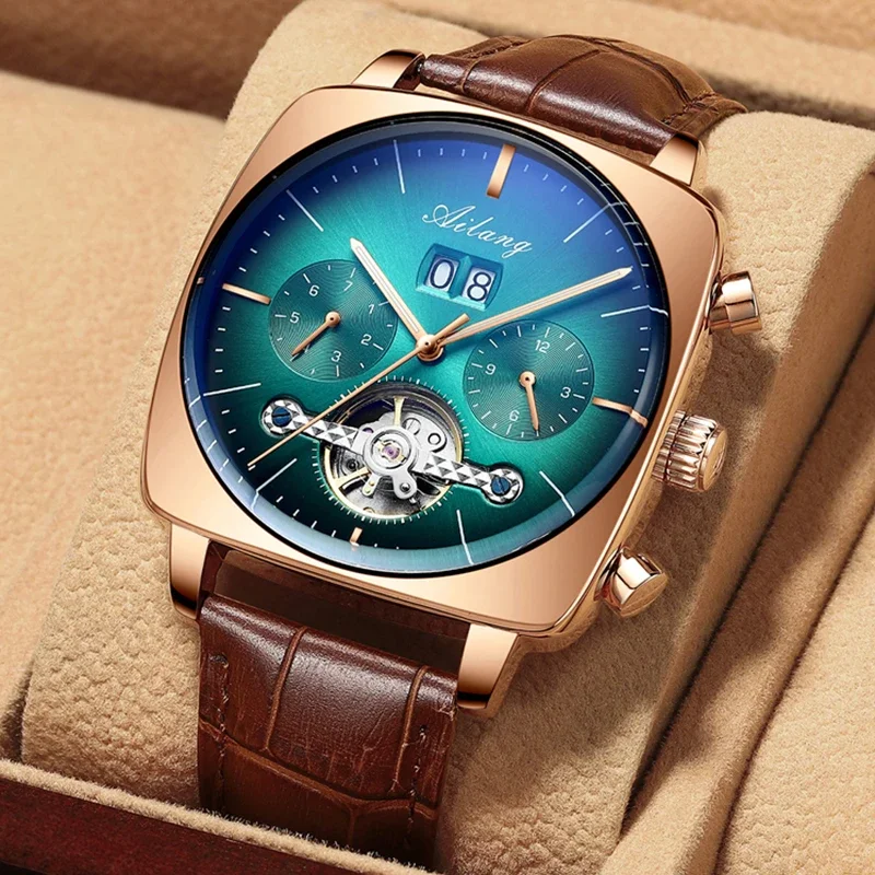 

Famous brand watch montre automatique luxe chronograph Square Large Dial Watch Hollow Waterproof mens fashion watches relojes