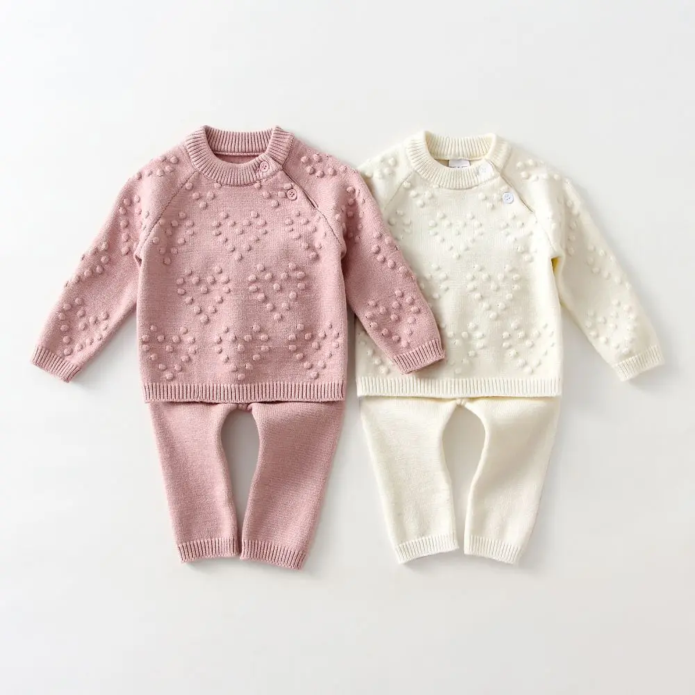 2Pcs Spring Baby Girl Clothing Sets Knit Sweater + Pants for Girls Newborn Girl Clothes set