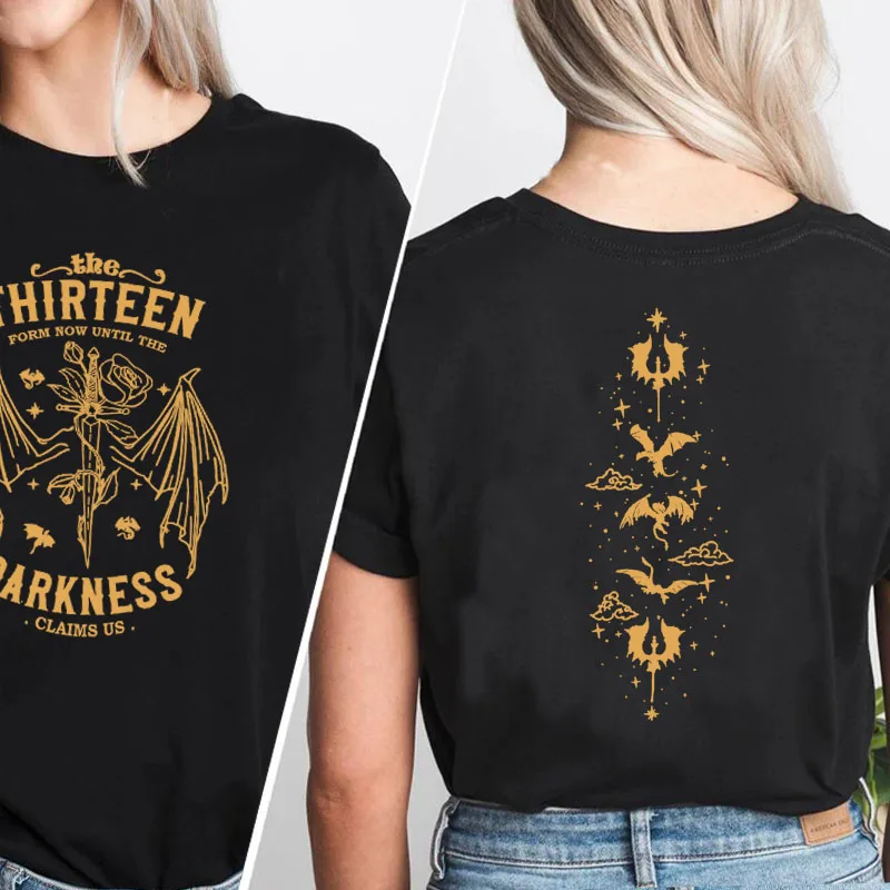 The Thirteen Throne of Glass T Shirt for Women Men Cotton Short Sleeve Acotar Bookish T-shirt Round Neck Darkness Claims Us Tee