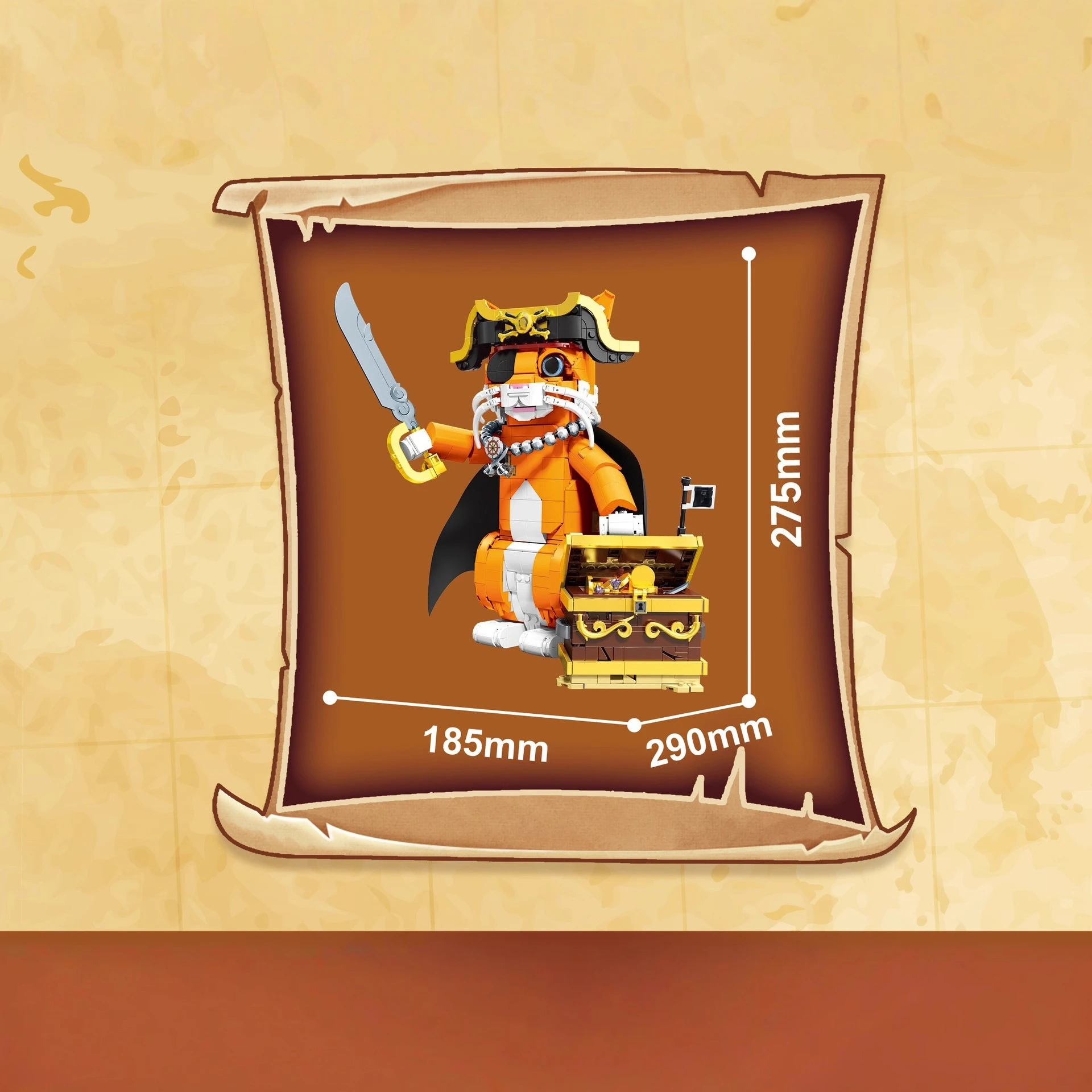 1424 قطعة نموذج القط البرتقالي اللبنات زخرفة أنيمي فيلم الحيوان سلسلة التجمع لعبة طفل هدية عيد ميلاد DK7074