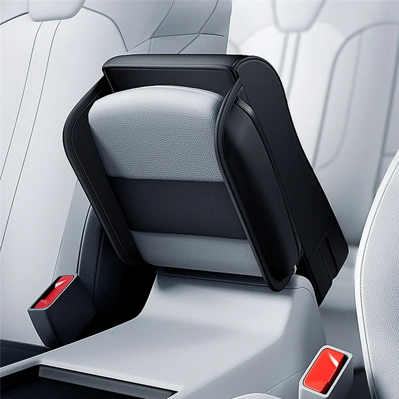 

Portable Car Armrest Box Height Pad Universal Central Elbow Rest Support Leather Auto Armrest Cover With Tissue Holder Replaceme