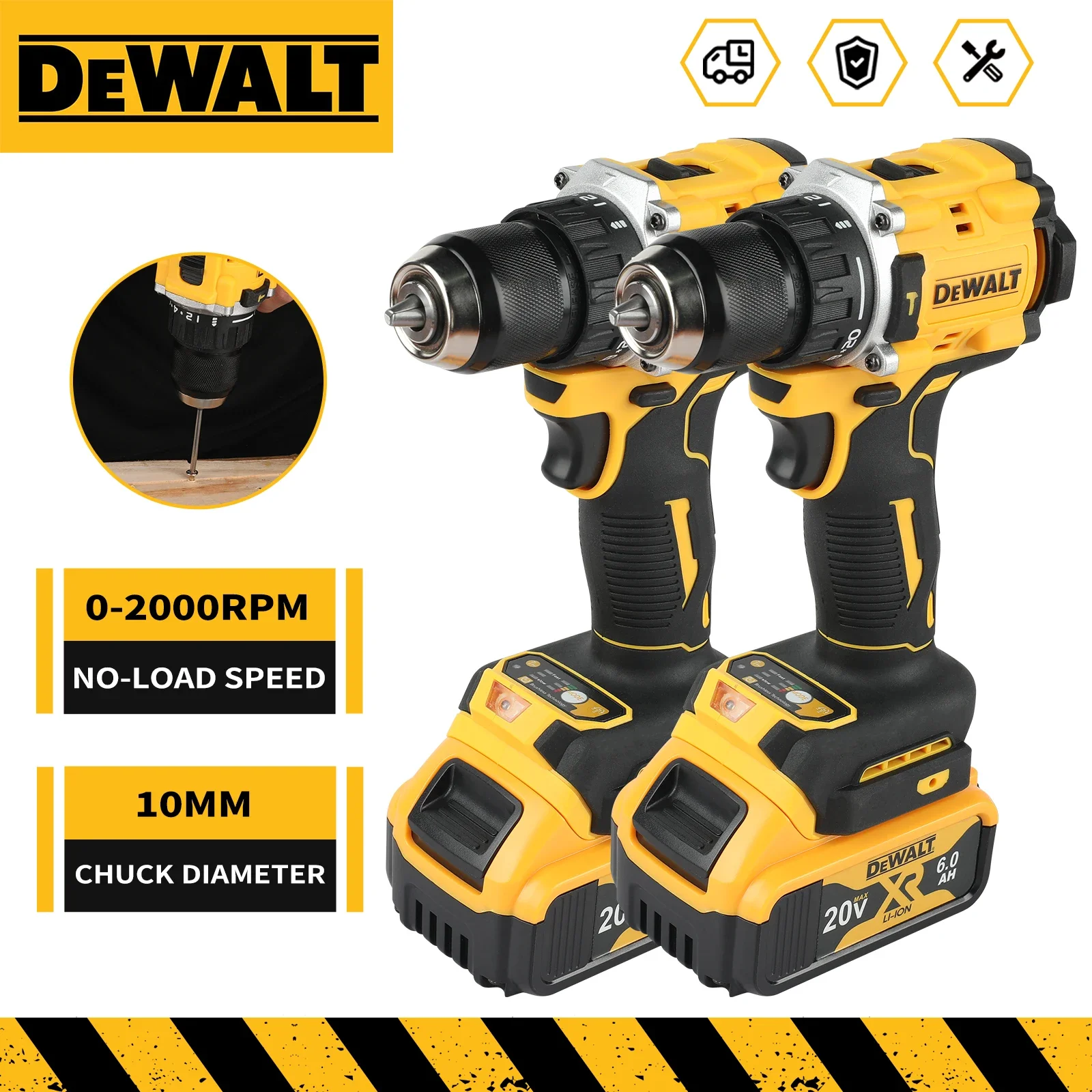 DEWALT batterie au Lithium 20V tournevis électrique Compact sans brosse Rechargeable perceuse à main perceuse à percussion DCD805