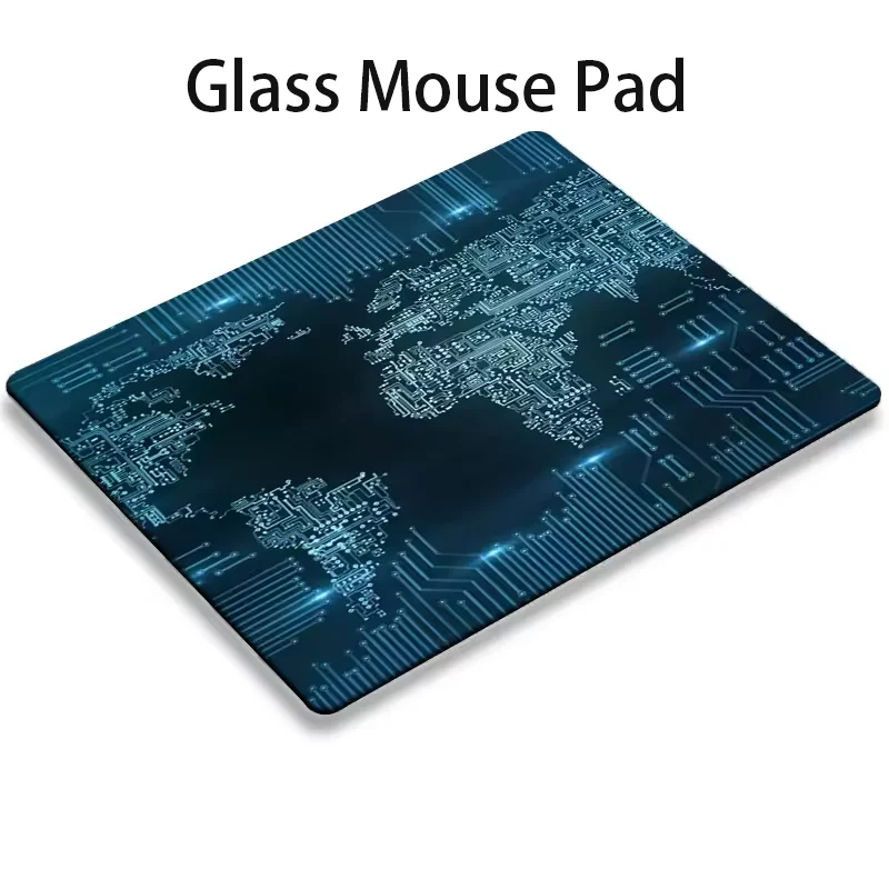 MinimalistAbstract Data Stream Binary Code Matrix Glass Mouse Pad Gaming Competition Office Computer Keyboard Cute Accessories