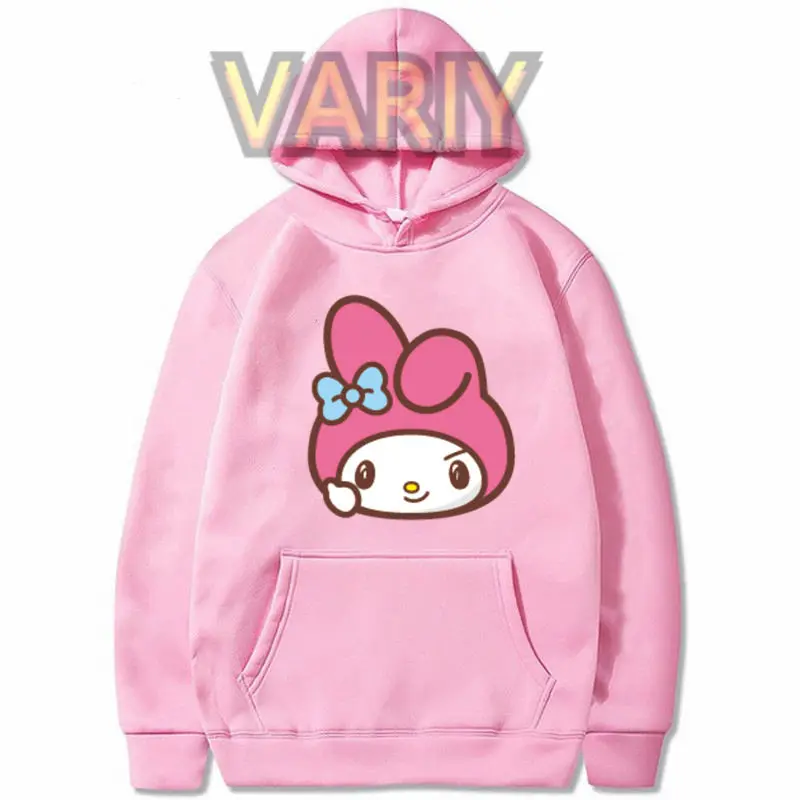 Harajuku Loose Hoodies Women Comfortable My Melody Printed Sweatshirts Long Sleeved Coat Tops Autumn Winter Lady Clothes