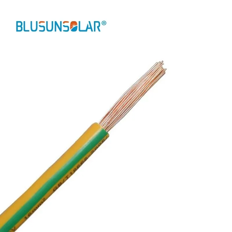 20mm 6mm2 Grounding Wire BVR Solar Photovoltaic Grounding Wire with Yellow Green Copper Grounding Cable