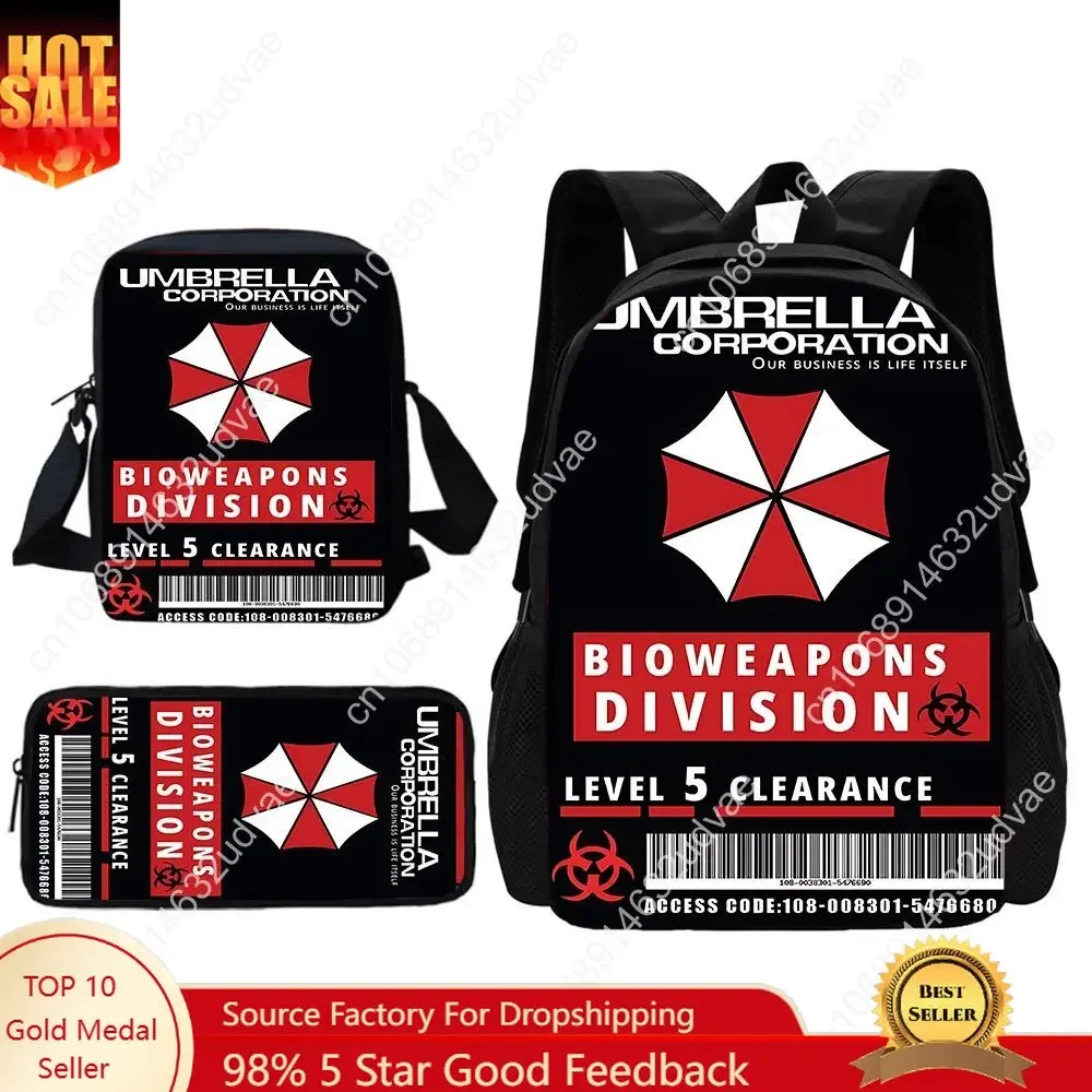R-residents E-Evils Child School Backpack With Shoulder Bag Pencil Bags School Bags for Boys Girls Best Gift