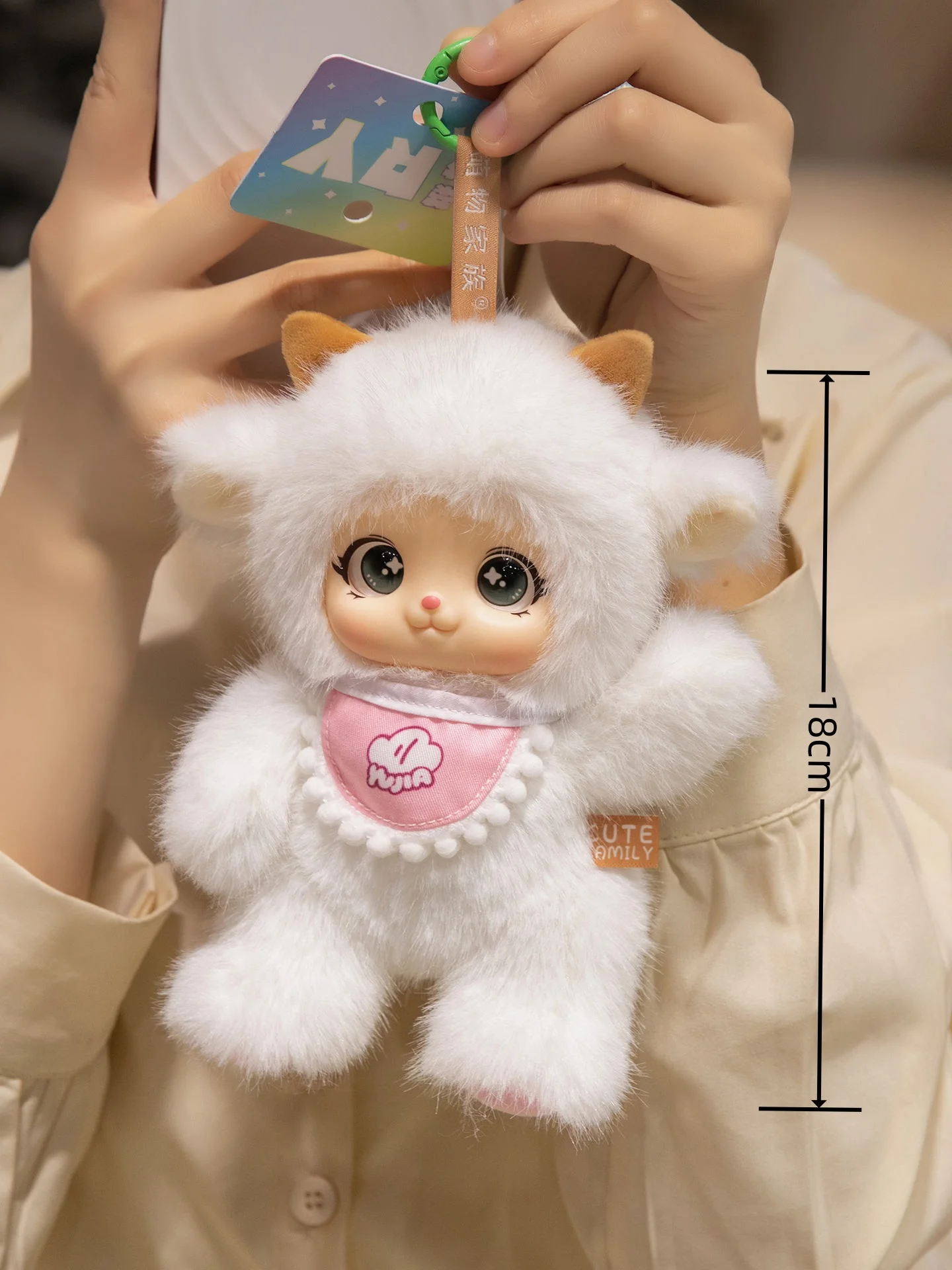 

18cm Kawaii Plush Stuffed Vinyl Animal Toys Strawberry Bear Rrabbit Lamb Bag Pendant Keychain Birthday Gifts