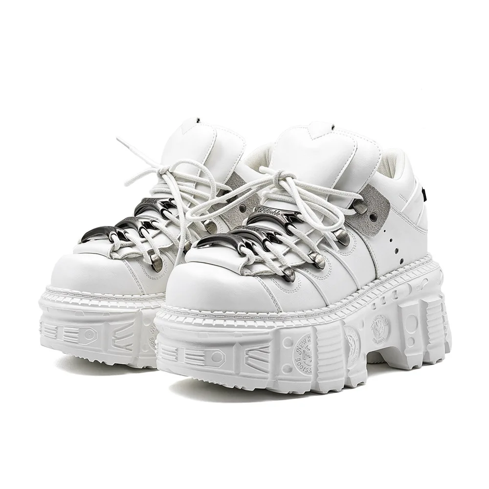 

Новые туфли в стиле панк для мужчин и женщин, High Street, мужские и женские туфли на шнуровке для увеличения обуви на платформе в стиле панк, женская обувь