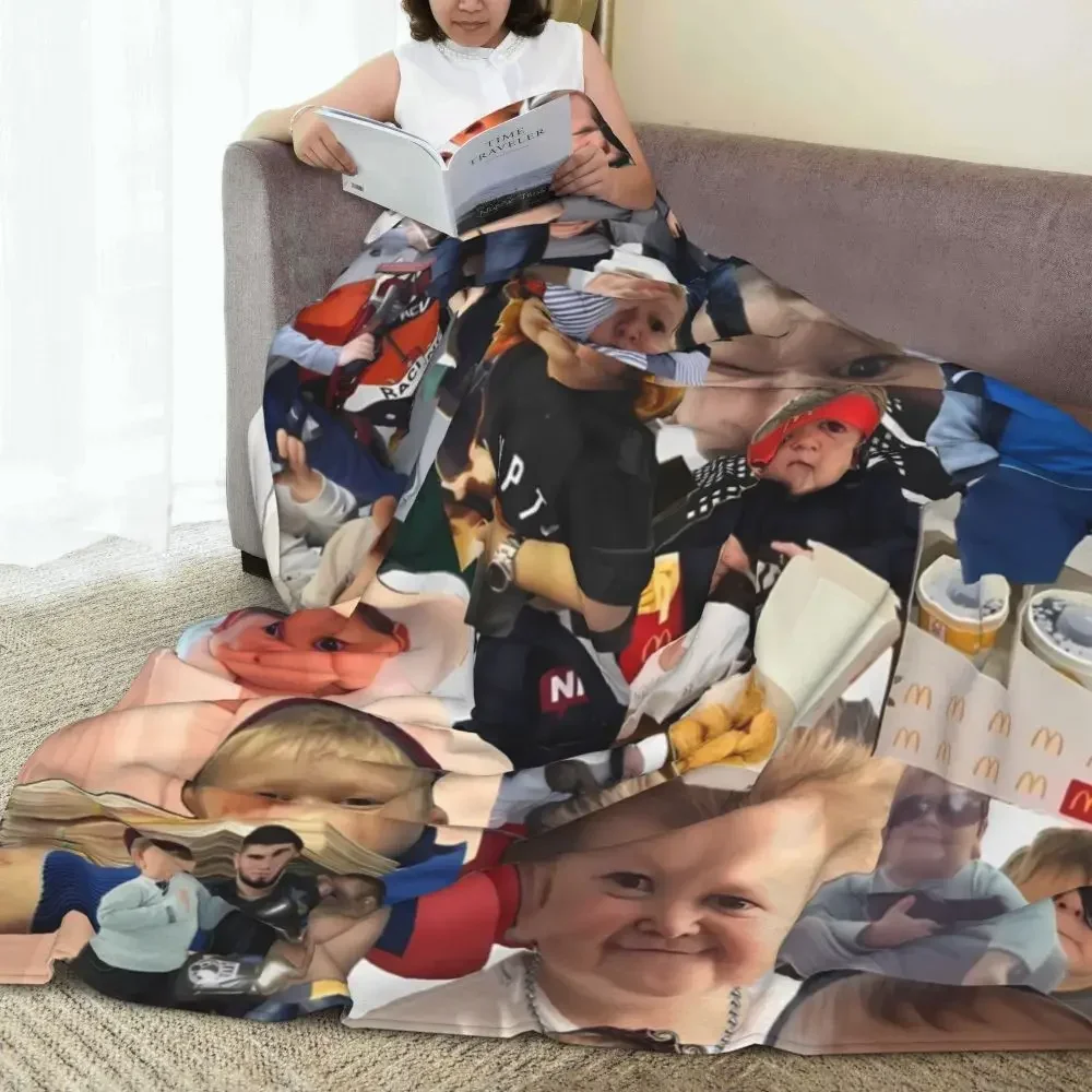 Hasbulla Magomedov Warm Soft Blanket Hasbik Photo Travel Throw Blanket Winter Graphic Custom Flannel Bedspread Sofa Bed Cover