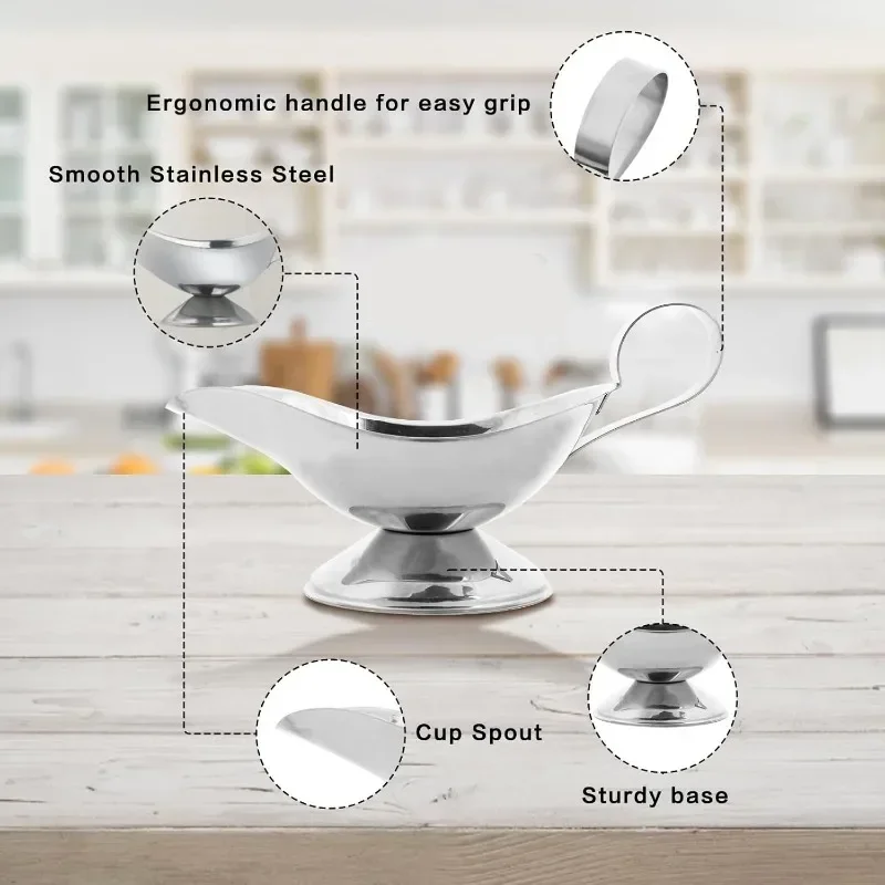 المطبخ مطعم طبق الملح فندق المرق قارب مريح مقبض صلصة الفولاذ المقاوم للصدأ التجارية قطرات نكهة الشفاه الخل #6