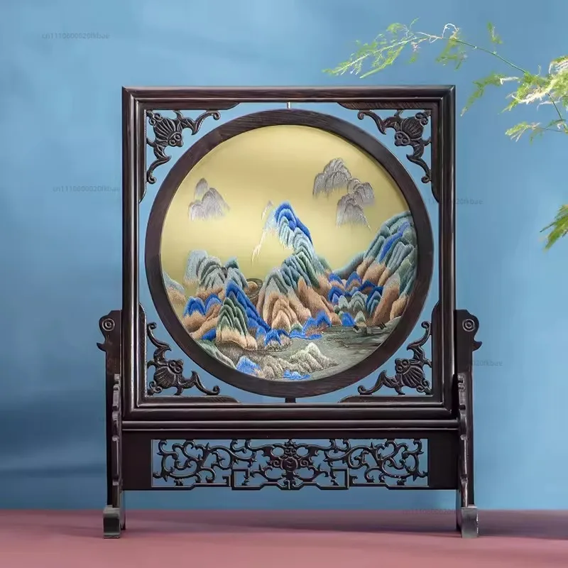 Handmade Suzhou Double-Sided Embroidery Screen - Chinese Decorative Gift for Living Room