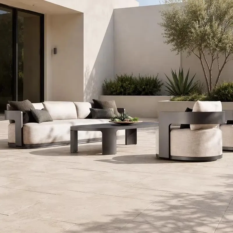 for Aluminum Frame Outdoor Handmade Furniture Comfortable Garden Metal Sofa Set