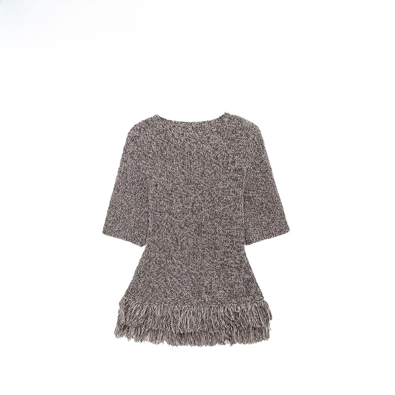 

Faionable ort Sve женский топ Ele Simple Sle осень Новое поступление вязаный свитер из полиэфирного волокна с кисточками