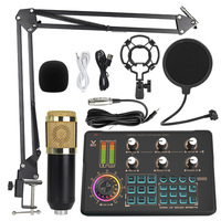 Likheung New BM800+sound card set,Suspension Scissor Arm,Shock Mount and Pop Filter for Studio Recording ﻿