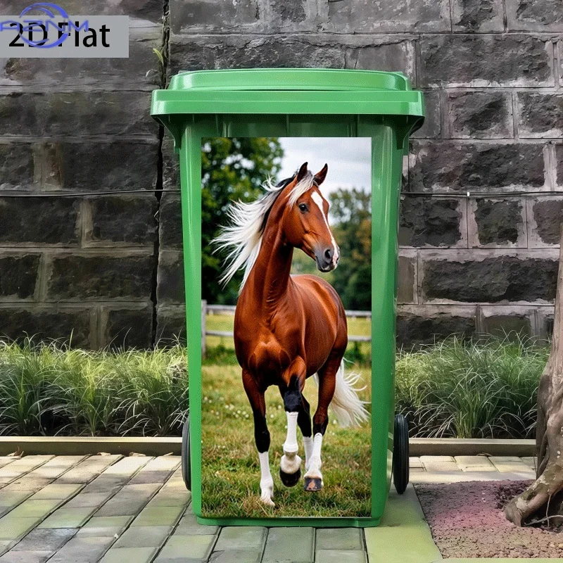 2D Flat Printing 1pc Trash Can Sticker 37×82cm 
