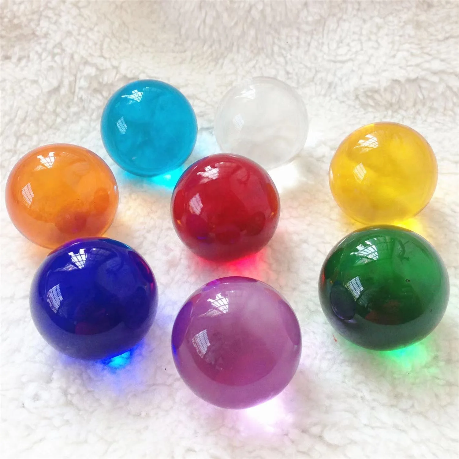 1pcs 10-40mm Diameter Pure Acrylic Solid Sphere Magic Decoration Organic Glass Transparent Color Ball Suspension Ball