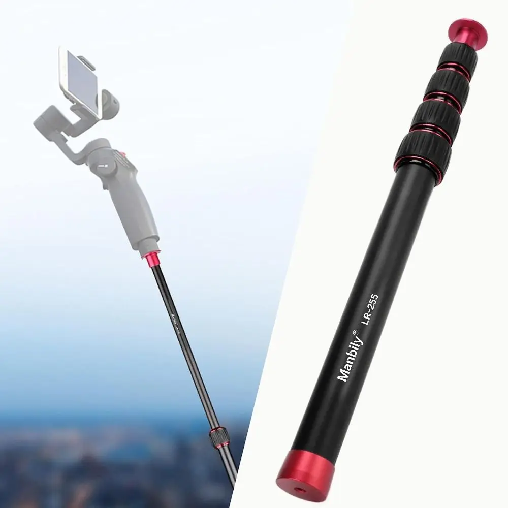Aluminum Alloy Camera Monopod 13.2-42.5in 5 Section Tripod Extension Rod 33.5-108cm Durable Gimbal Extension Pole For Camcorder