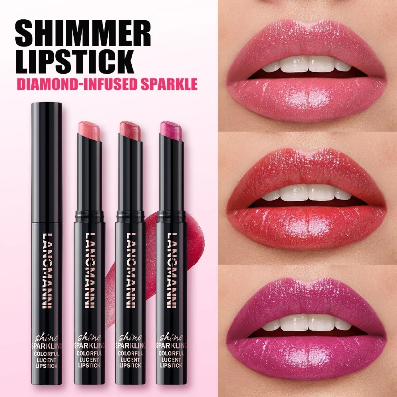 

Diamond Pearlescent Lipstick Waterproof Long Lasting Non-stick Cup Matte Velvet Shiny Lipsticks Red Sexy Lips Makeup Cosmetics