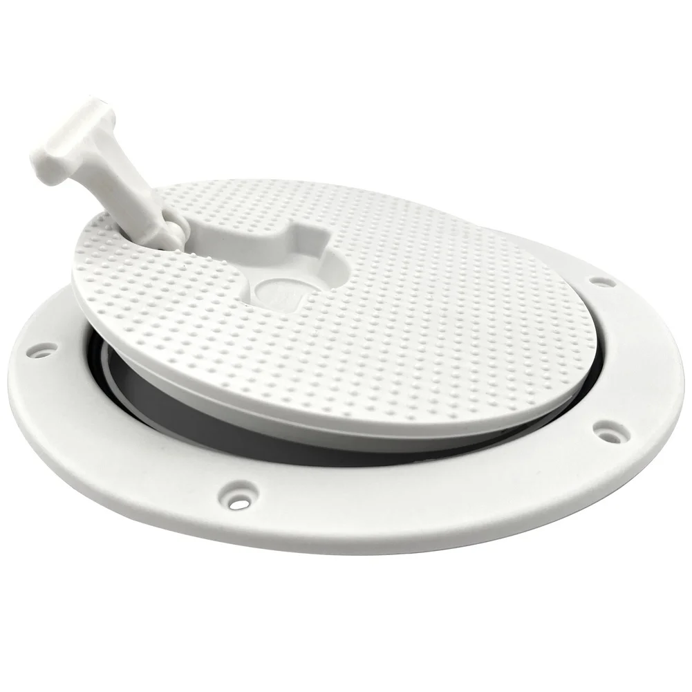 6 inch Marine For access Hatch Cover with Rotating Handle Removable Panel O Ring Seal and Pre Drilled Installation Holes