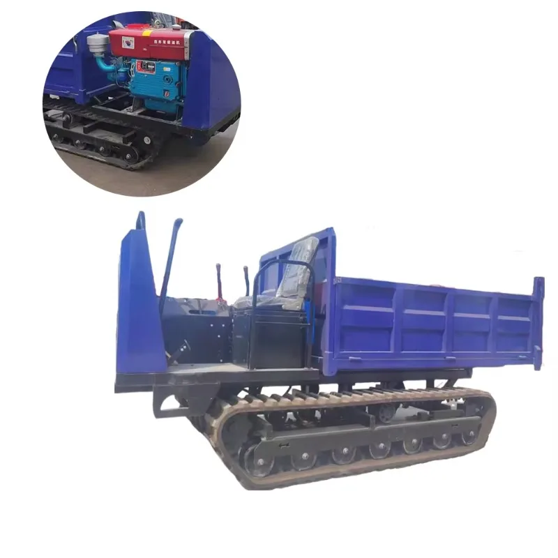 Direct From Manufacturer Electric Start Rubber Track Mini Tracked Dumper For Steep Hill Slope Climb To Prevent Ground Damage