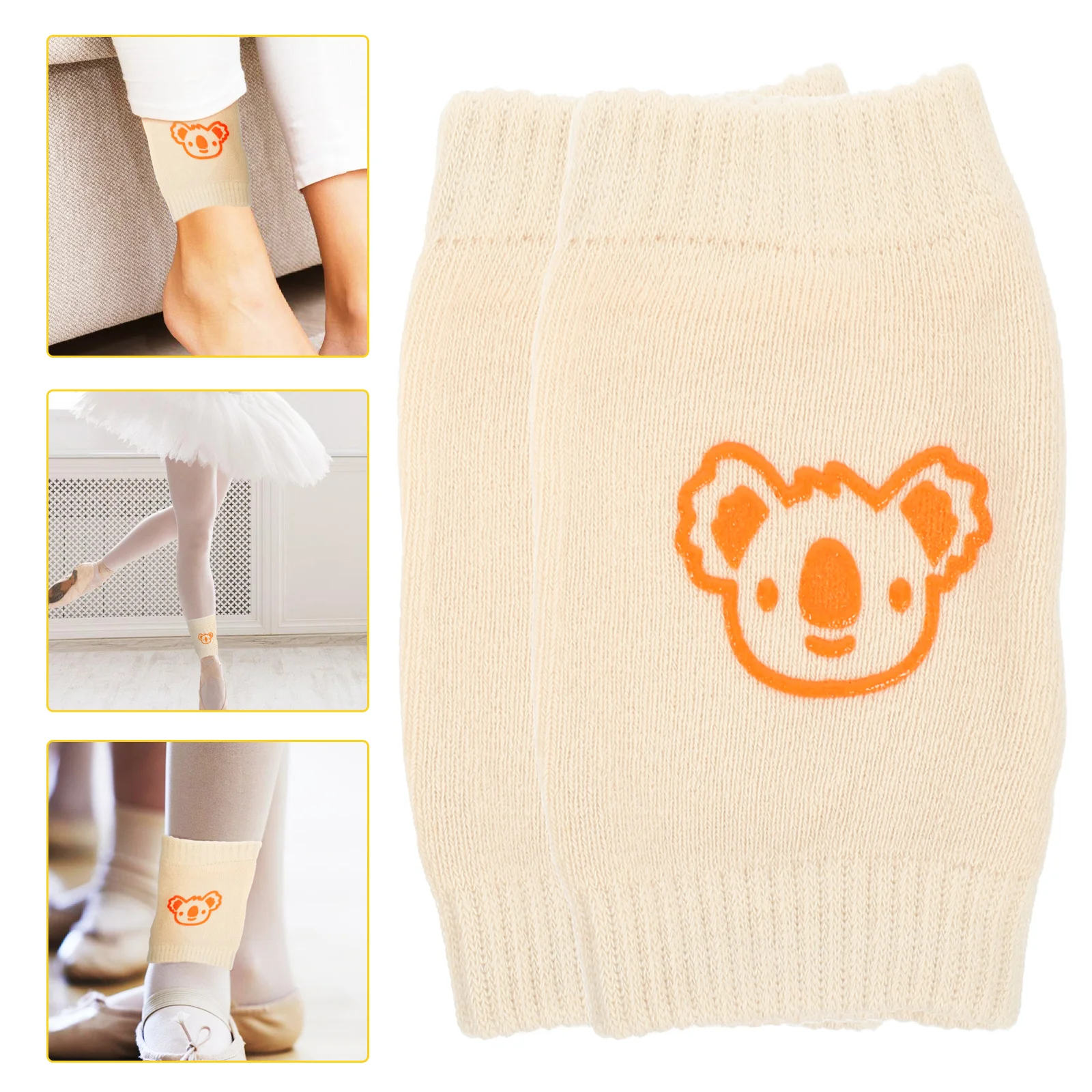 

2Pairs Lovely Dancing Shoe Socks Cotton Material Durable Dance Accessory No Slip Design Dance Socks Over Shoes