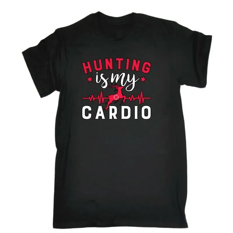 Hunting Is My Cardio Heartbeat Pulse Mens Funny Novelty T Shirt