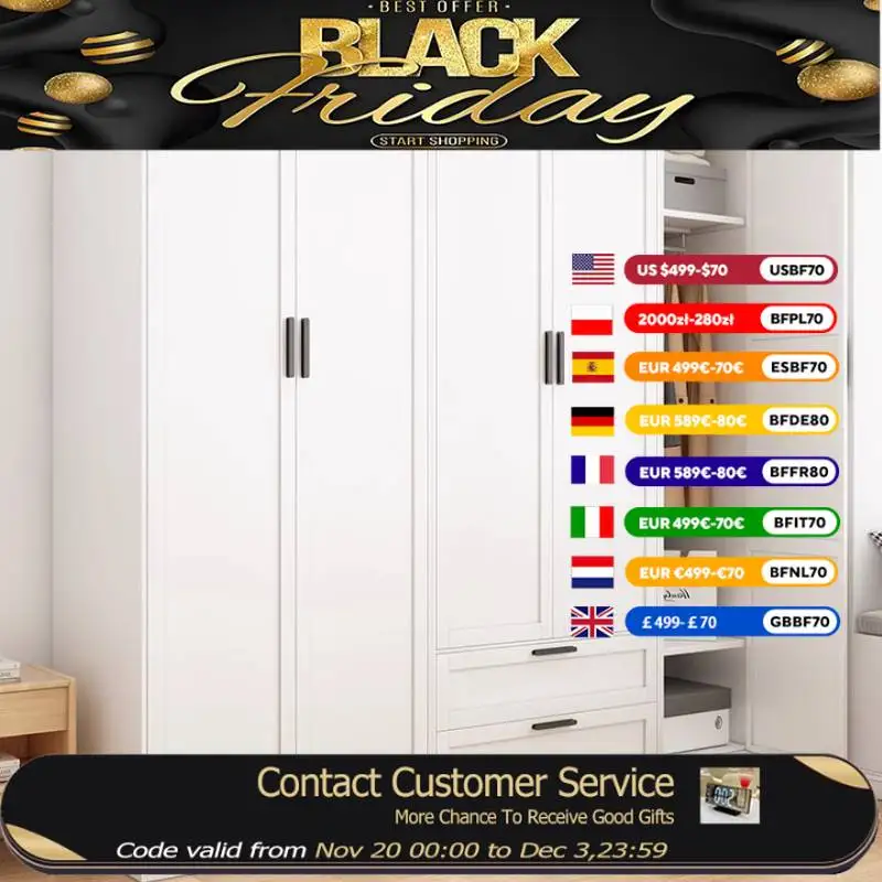 

European Large Nordic Wardrobes 3 Doors Modular Living Room Organizer Closet Bedroom Space Saving Guarda Roupa Furniture Home