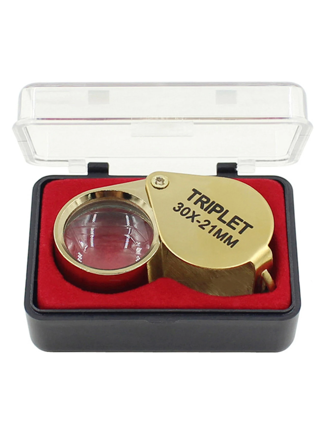 10-30X goud/zilver boxed draagbare jaloezieën opvouwbare driedelige sieraden/labels/lezen oog gereedschap lezen vergrootglas