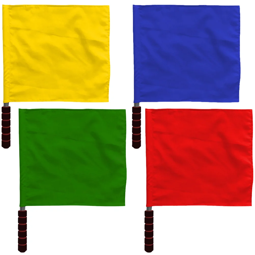 4 Pcs Signal Flags for Competition Fan Cheering Multi-purpose Waving Racing Handheld Commanding Referee Soccer Traffic