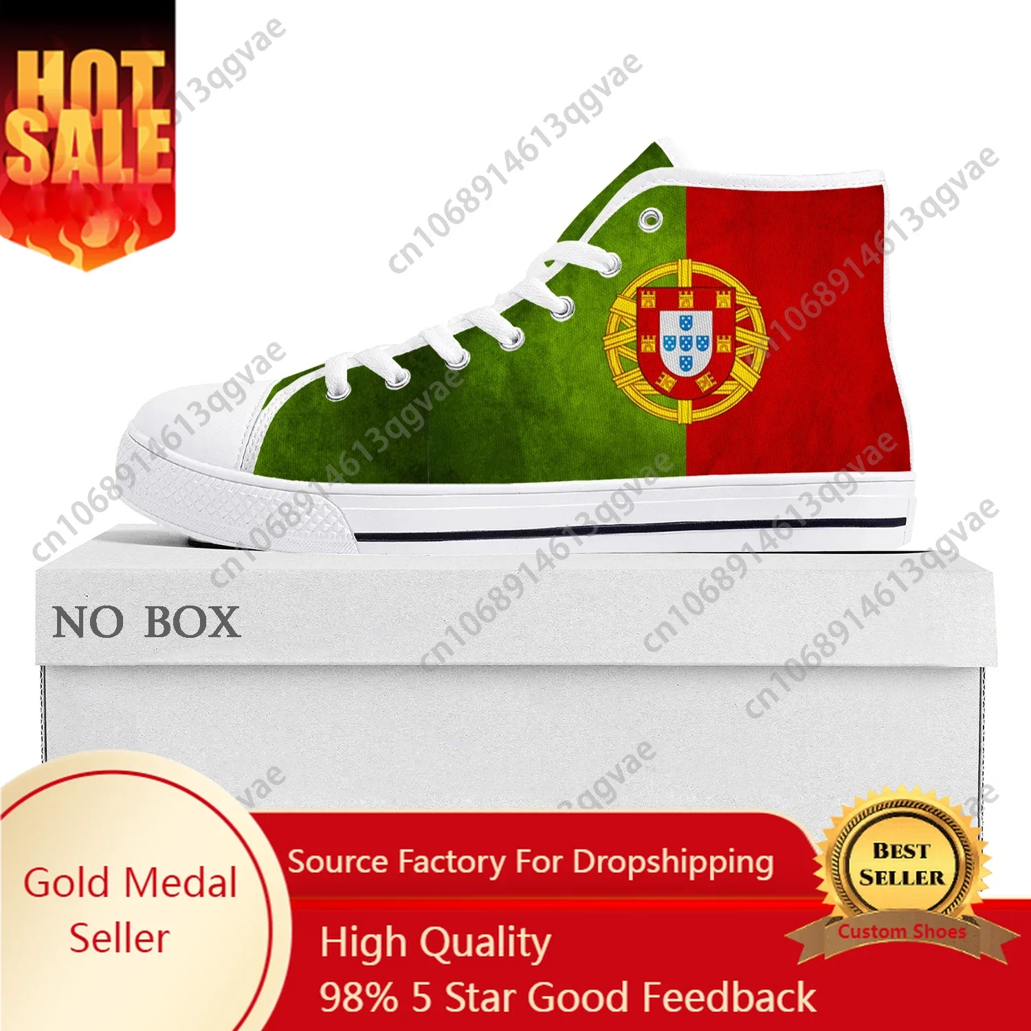 Portugal Flag High Top High Quality Sneakers Mens Womens Teenager Canvas Sneaker Portugal Casual Couple Shoes Custom Shoe