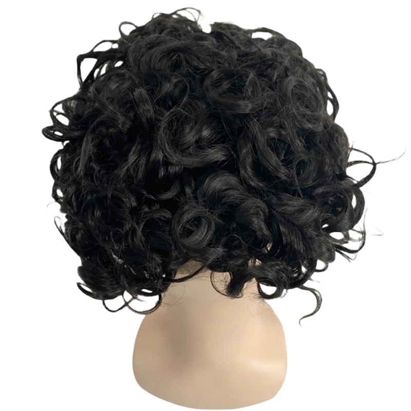 Vervanging van Europees maagdelijk menselijk haar # 1B zwarte kleur 130% dichtheid 8x10 toupet 19 mm krul full lace unit voor zwarte mannen