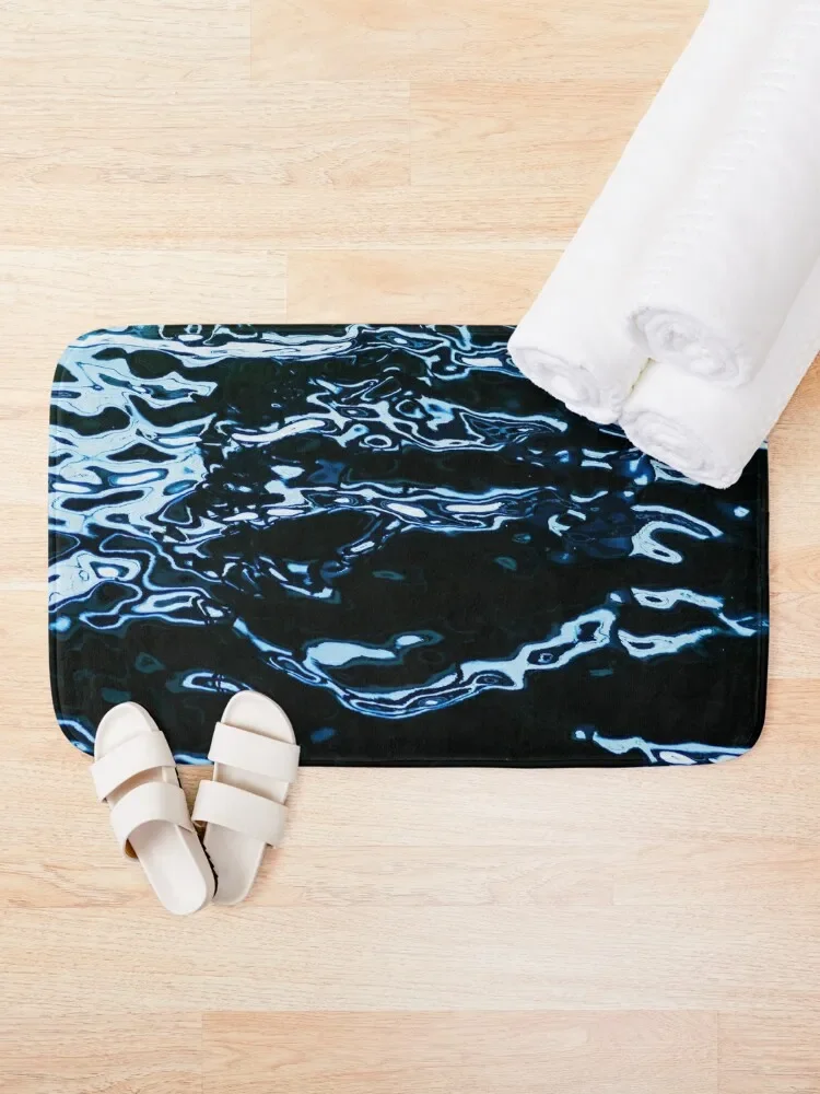 Mysterious Glistening Dark Water Ripples Bath Mat Kitchens Bath Rugs For Bathroom Mat