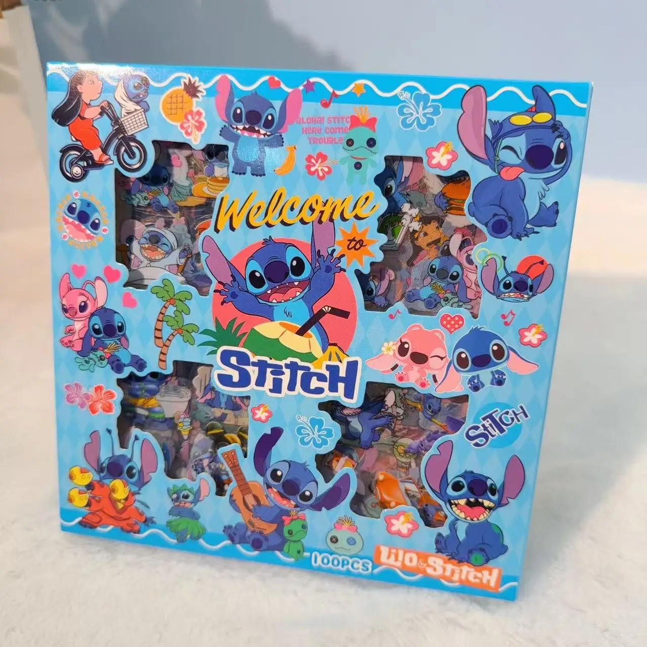 100 قطعة/صندوق ديزني المجمدة غرزة Kawaii ملصقات الأمتعة الكتابة على الجدران لعبة الشارات لاصقة تزيين هدية إغلاق ملصق #5