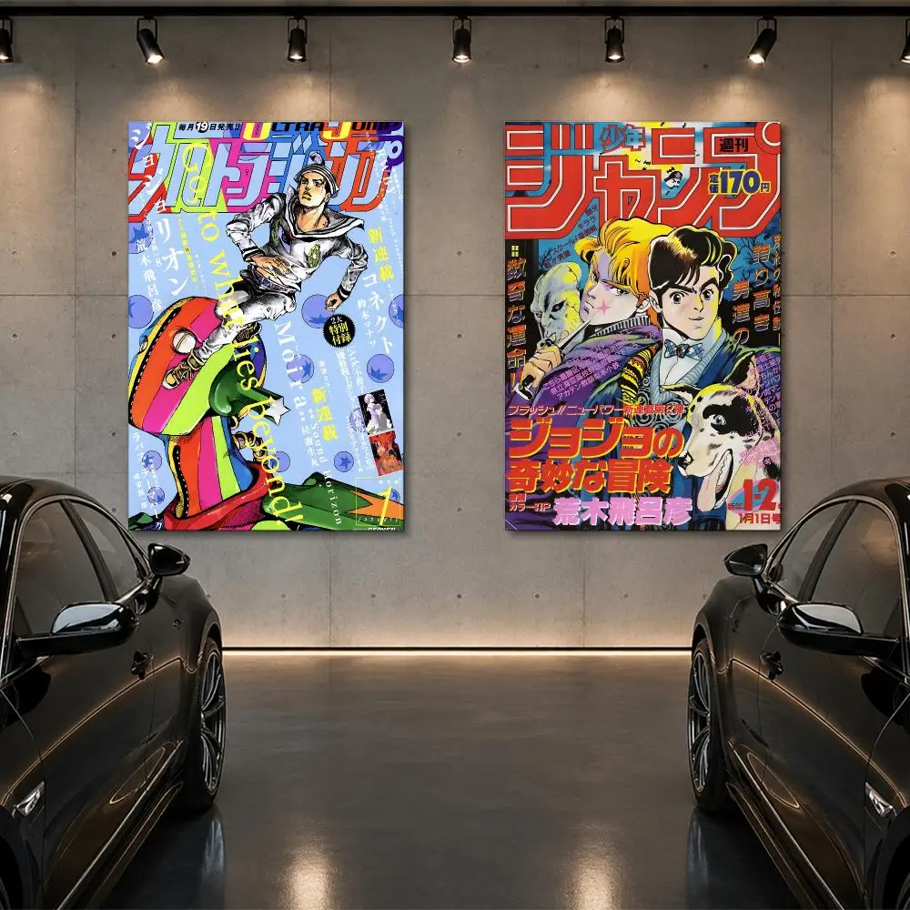 Anime J-JoJo Bizarre Adventures Poster Room Decor Home Wall Art Printing Waterproof Garage BedRoom Posters Gift