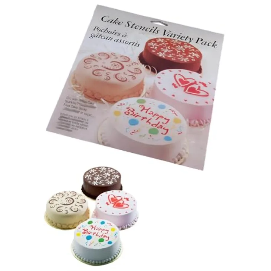 

4Piece Variety Cake Steil TemplateBirthday Heart Flower Spirals ting Mold Tool