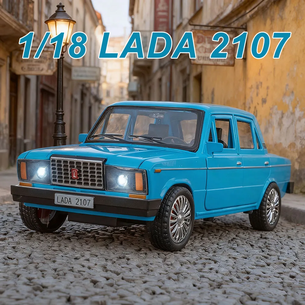 1:18 Rusia LADA 2107 NIVA aleación modelos fundidos coche de juguete 6 puertas sonido abierto luz extraíble vehículo recoger regalo juguetes para niños