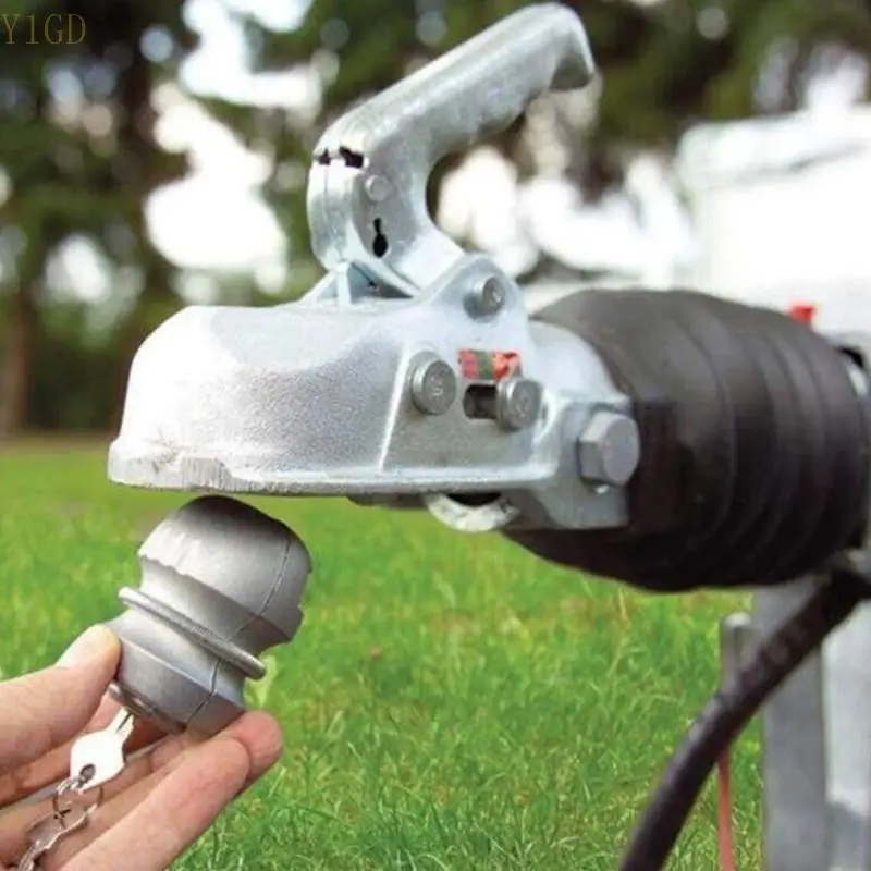 y1gd Insertable Hitch Coupling Lock Trailers Ball Locks 2 Keys Anti Theft for Trailer