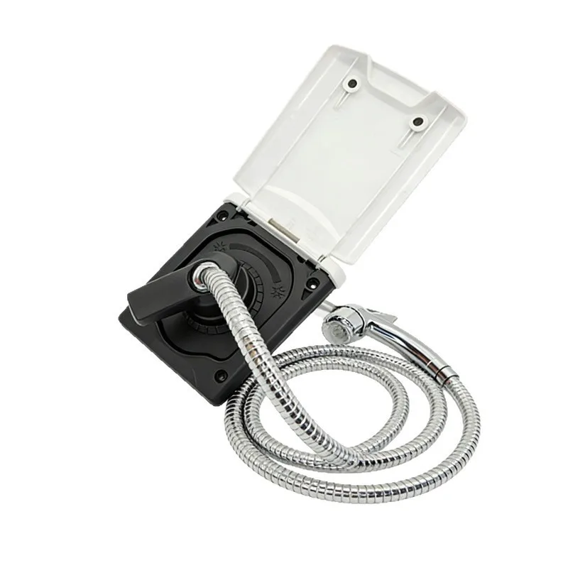 RV hot and cold water shower set, marine embedded shower, shower camper wall-mounted nozzle