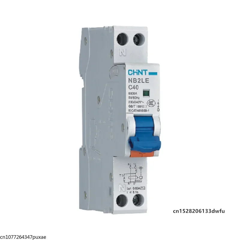 CHINT NB2LE 1P+N Residual Current Operated Circuit Breaker Leakage Protection Switch 0.03A 30MA 6A 10A 16A 20A 25A 32A 40A RCBO